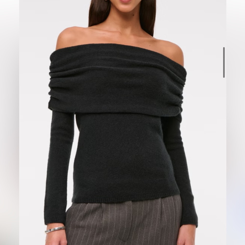 Abercrombie Black Off-Shoulder Sweater